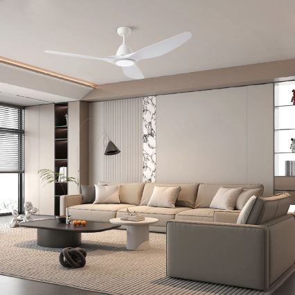 ZEVENTI - LED стельовий вентилятор URBINO LED/20W/230V 3000/4000/6000K Wi‑Fi Tuya білий + пульт дистанційного керування