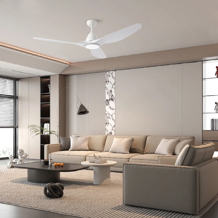 ZEVENTI - LED стельовий вентилятор URBINO LED/20W/230V 3000/4000/6000K Wi‑Fi Tuya білий + пульт дистанційного керування