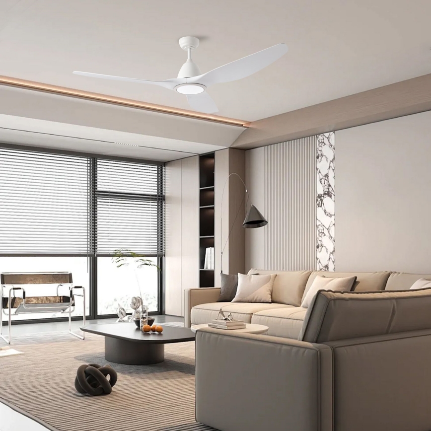 ZEVENTI - LED стельовий вентилятор URBINO LED/20W/230V 3000/4000/6000K Wi‑Fi Tuya білий + пульт дистанційного керування