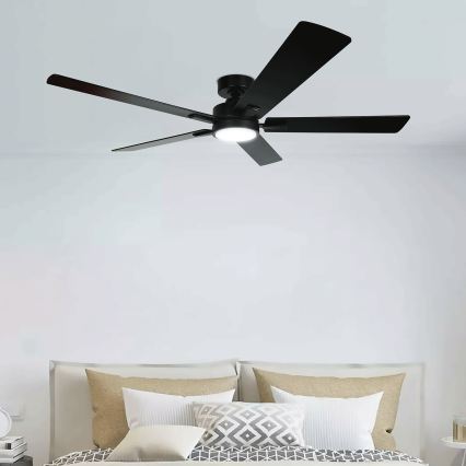 ZEVENTI - LED затемнюваний стельовий вентилятор WAIKIKI LED/20W/230V 2700-6500K 132 см чорний + пульт дистанційного керування