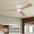 ZEVENTI - LED затемнюваний стельовий вентилятор AUREX LED/24W/230V 3000/4000/6000K Wi-Fi Tuya білий/дуб + дистанційне керування