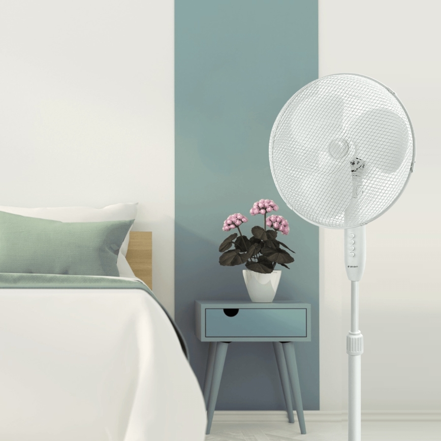 ZEVENTI - Напольный вентилятор FLOW 45 Вт/230 В, 120 см, белый