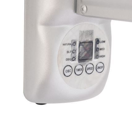 ZEVENTI - Настенный вентилятор FANNY 50 Вт/230 В, диаметр 45 см, матовый хром + дистанционное управление