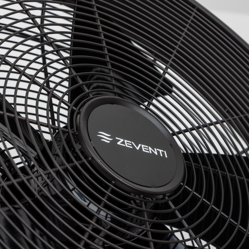 ZEVENTI - Настенный вентилятор FREEZE 50 Вт/230 В, диаметр 45 см, чёрный + пульт дистанционного управления