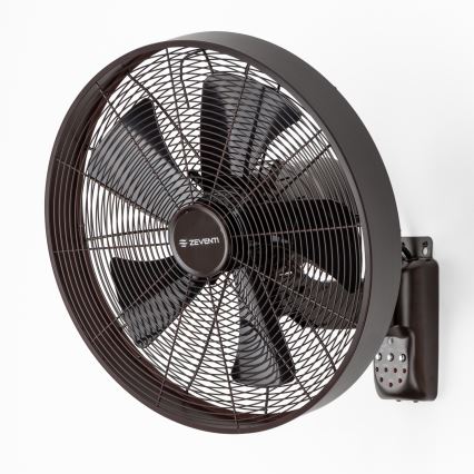 ZEVENTI - Настенный вентилятор FREEZE 50W/230V диаметр 40 см черный/коричневый + дистанционное управление