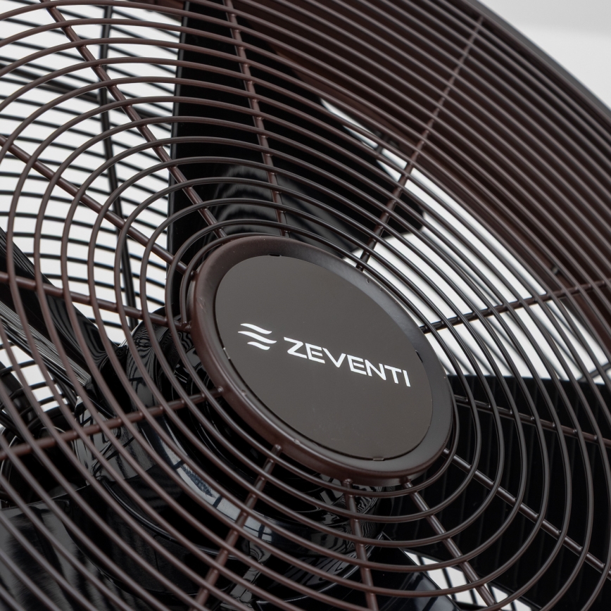 ZEVENTI - Настенный вентилятор FREEZE 50W/230V диаметр 40 см черный/коричневый + дистанционное управление