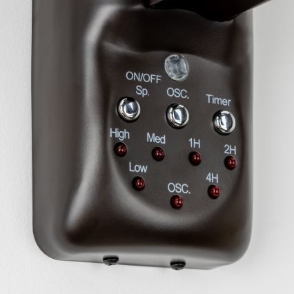 ZEVENTI - Настенный вентилятор FREEZE 50W/230V диаметр 40 см черный/коричневый + дистанционное управление
