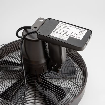 ZEVENTI - Настенный вентилятор FREEZE 50W/230V диаметр 40 см черный/коричневый + дистанционное управление