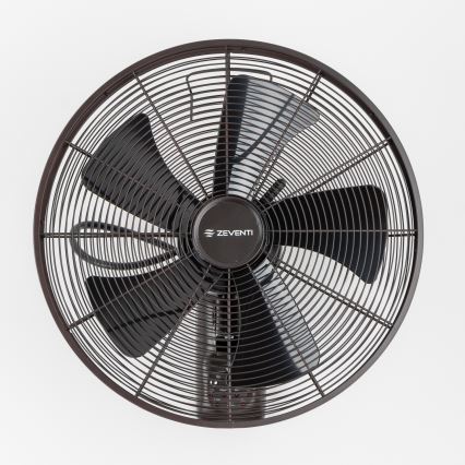 ZEVENTI - Настенный вентилятор FREEZE 50W/230V диаметр 40 см черный/коричневый + дистанционное управление