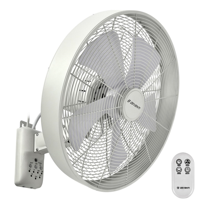 ZEVENTI - Настенный вентилятор FREEZE 50W/230V диаметр 40 см белый + дистанционное управление