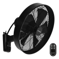 ZEVENTI - Настенный вентилятор FREEZE 50W/230V диаметр 40 см черный + дистанционное управление