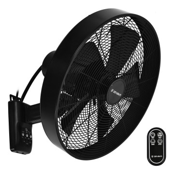 ZEVENTI - Настенный вентилятор FREEZE 50W/230V диаметр 40 см черный + дистанционное управление