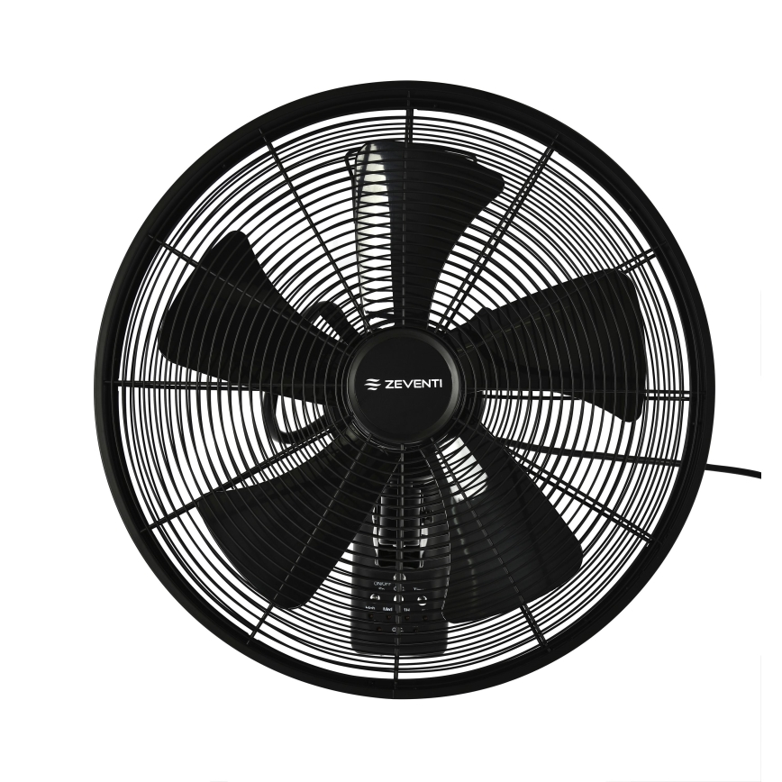 ZEVENTI - Настенный вентилятор FREEZE 50W/230V диаметр 40 см черный + дистанционное управление