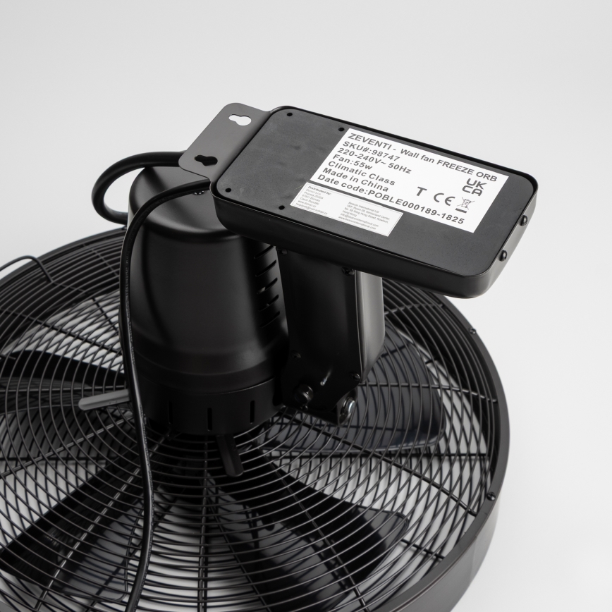 ZEVENTI - Настенный вентилятор FREEZE 50W/230V диаметр 40 см черный + дистанционное управление