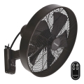 ZEVENTI - Настенный вентилятор FREEZE 50W/230V диаметр 40 см черный/коричневый + дистанционное управление