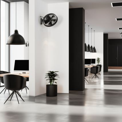 ZEVENTI - Настенный вентилятор FREEZE 50W/230V диаметр 40 см черный + дистанционное управление