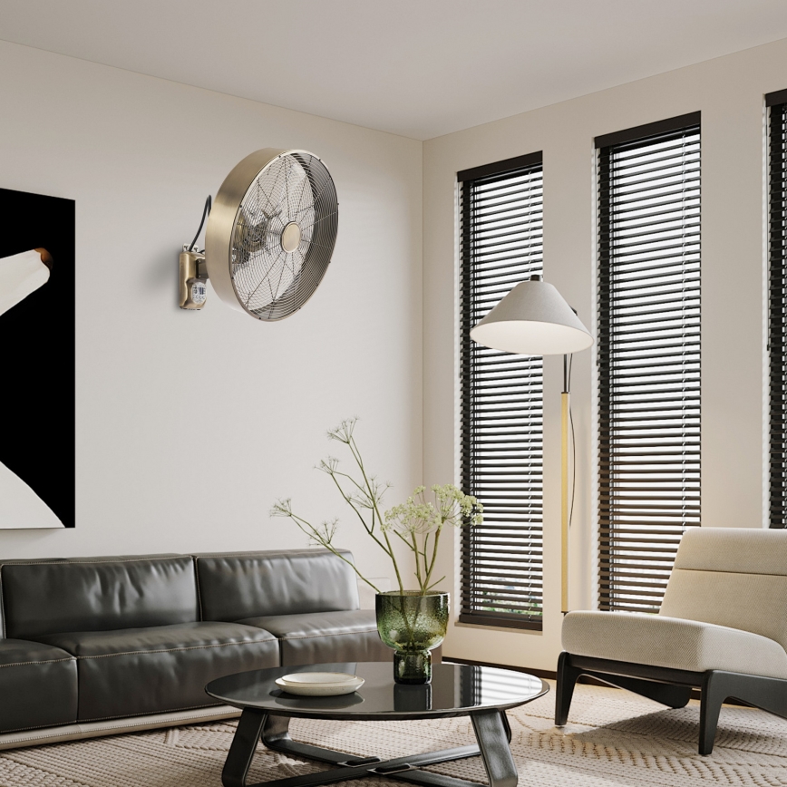 ZEVENTI - Настінний вентилятор FANNY 50W/230V бронзовий з дистанційним пультом