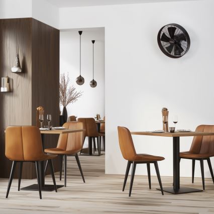 ZEVENTI - Настінний вентилятор FREEZE 50W/230V діаметр 40 см чорний/коричневий + пульт дистанційного керування