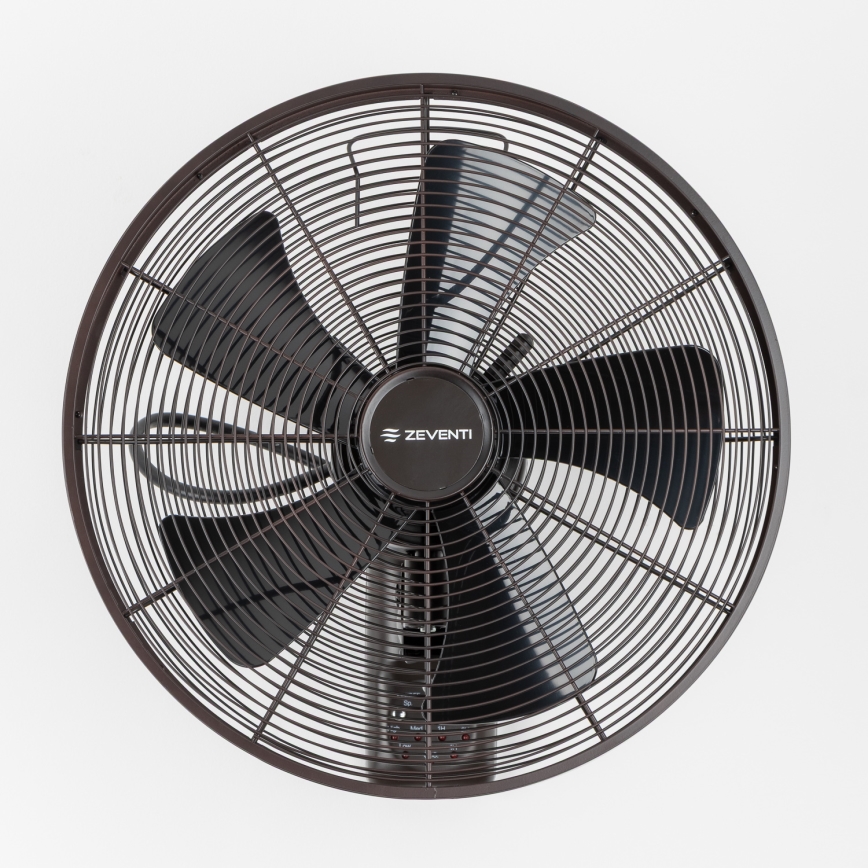 ZEVENTI - Настінний вентилятор FREEZE 50W/230V діаметр 40 см чорний/коричневий + пульт дистанційного керування