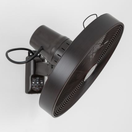 ZEVENTI - Настінний вентилятор FREEZE 50W/230V діаметр 40 см чорний/коричневий + пульт дистанційного керування