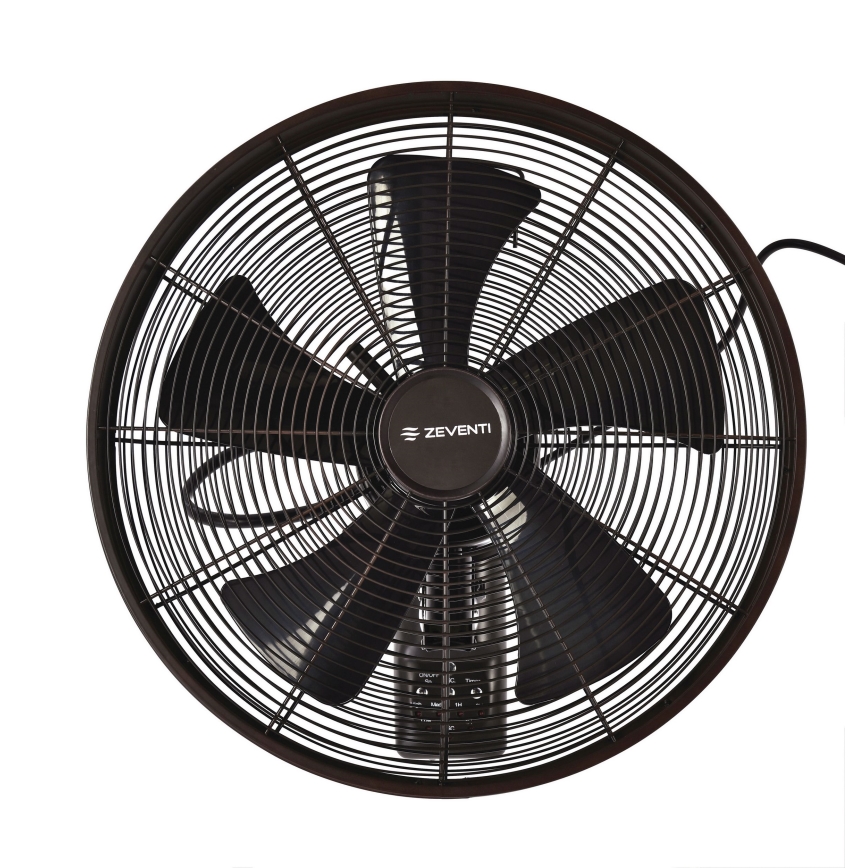 ZEVENTI - Настінний вентилятор FREEZE 50W/230V діаметр 40 см чорний/коричневий + пульт дистанційного керування