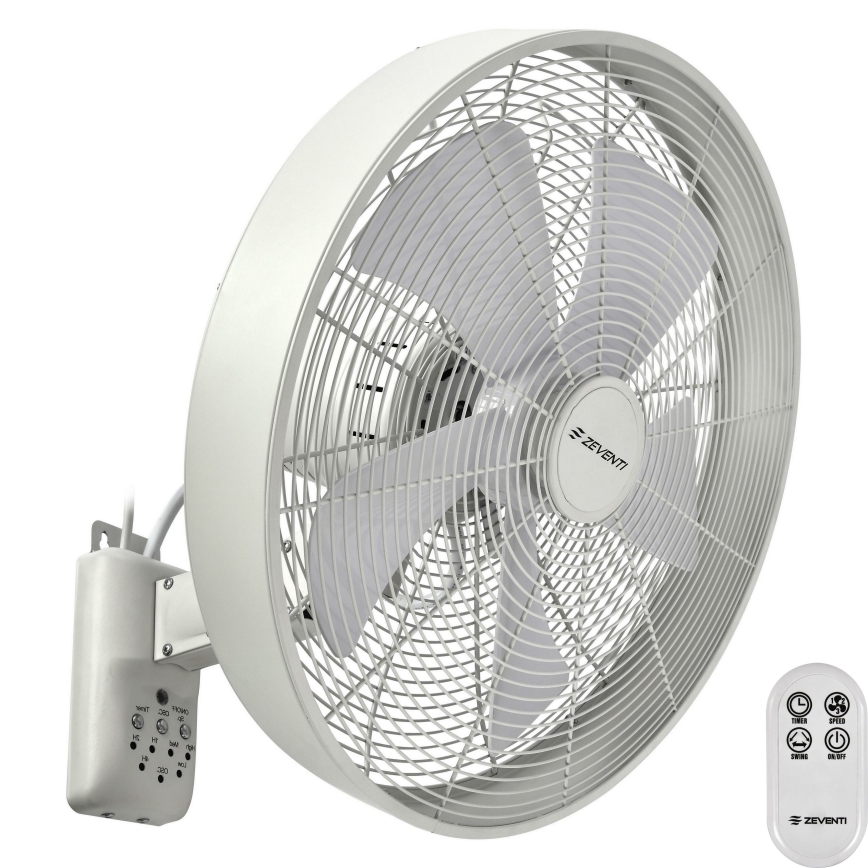ZEVENTI - Настінний вентилятор FREEZE 50W/230V діаметр 40 см білий + пульт дистанційного керування