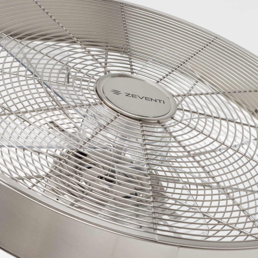 ZEVENTI - Настінний вентилятор FREEZE 50W/230V діаметр 40 см матовий хром + пульт дистанційного керування