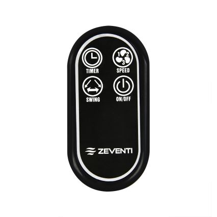 ZEVENTI - Настінний вентилятор FREEZE 50W/230V діаметр 40 см чорний + пульт дистанційного керування