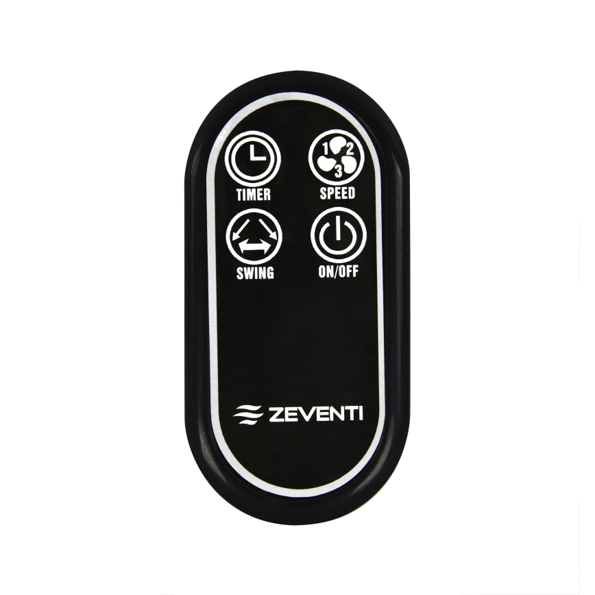 ZEVENTI - Настінний вентилятор FREEZE 50W/230V діаметр 40 см чорний + пульт дистанційного керування