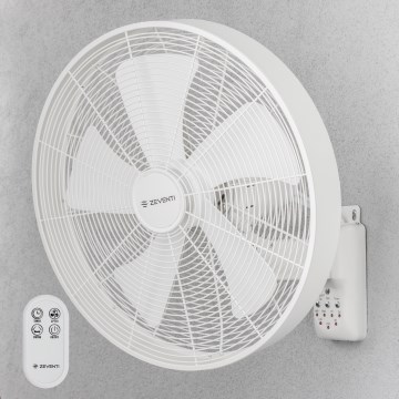 ZEVENTI - Настінний вентилятор FREEZE 50W/230V діаметром 45 см, білий + пульт дистанційного керування