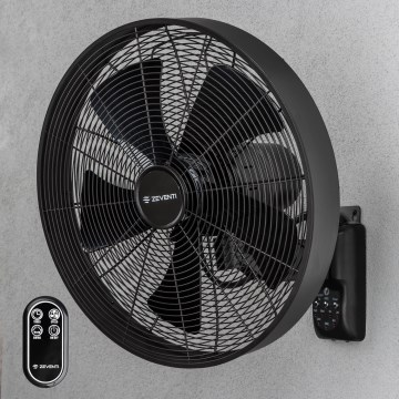 ZEVENTI - Настінний вентилятор FREEZE 50W/230V Ø 45 см чорний + пульт дистанційного керування