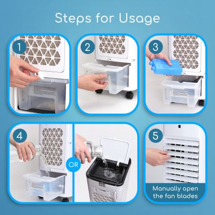 ZEVENTI - Охолоджувач повітря ARCTIC 60W/230V чорний/білий