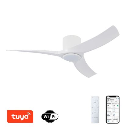 ZEVENTI - Диммируемый потолочный вентилятор ORBITO LED/24W/230V 3000/4000/6000K Wi-Fi Tuya белый + пульт дистанционного управления