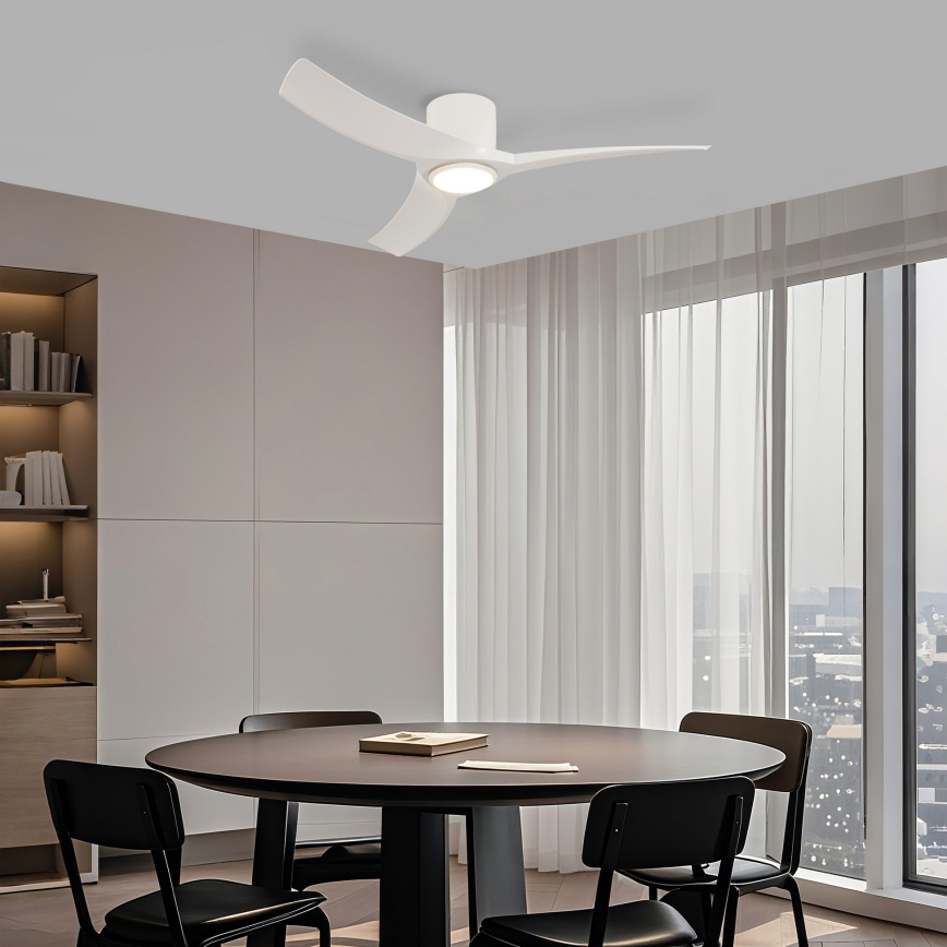 ZEVENTI - Диммируемый потолочный вентилятор ORBITO LED/24W/230V 3000/4000/6000K Wi-Fi Tuya белый + пульт дистанционного управления
