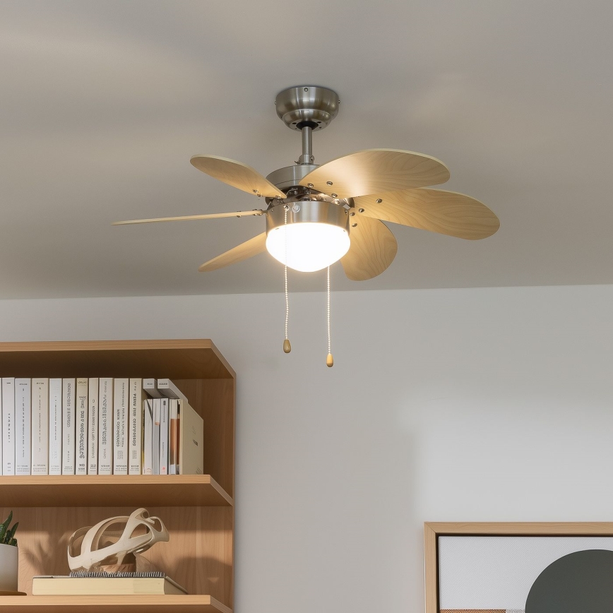 ZEVENTI - Потолочный вентилятор FAMARA 1xE14/60W/230V бежевый