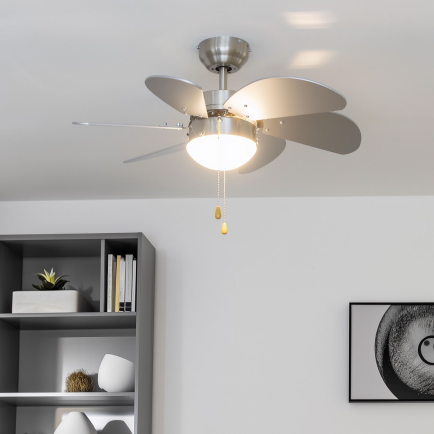 ZEVENTI - Потолочный вентилятор FAMARA 1xE14/60W/230V серый