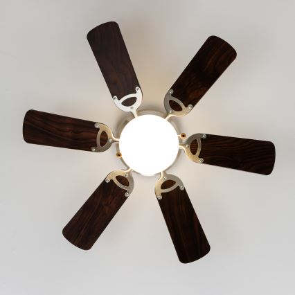 ZEVENTI - Потолочный вентилятор GALDANA 1xE27/60W/230V коричневый/бежевый