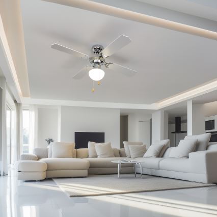 ZEVENTI - Потолочный вентилятор NAVAGIO 1xE27/60W/230V черный/белый