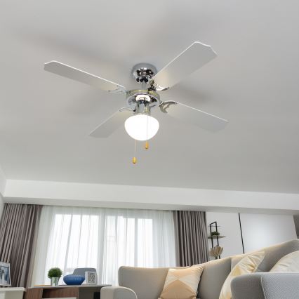 ZEVENTI - Потолочный вентилятор NAVAGIO 1xE27/60W/230V черный/белый