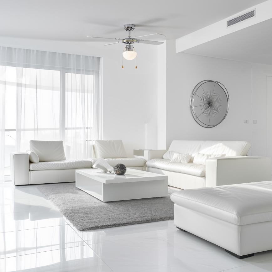 ZEVENTI - Потолочный вентилятор NAVAGIO 1xE27/60W/230V черный/белый