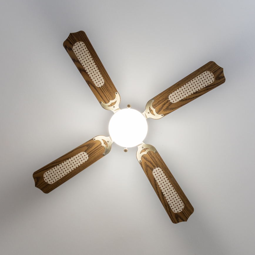 ZEVENTI - Потолочный вентилятор NAVAGIO 1xE27/60W/230V коричневый