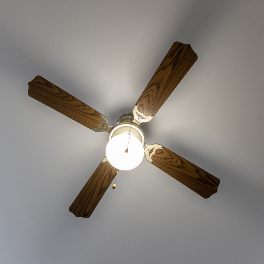 ZEVENTI - Потолочный вентилятор NAVAGIO 1xE27/60W/230V коричневый