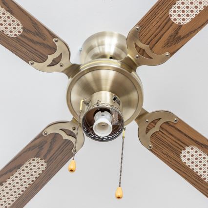 ZEVENTI - Потолочный вентилятор NAVAGIO 1xE27/60W/230V коричневый