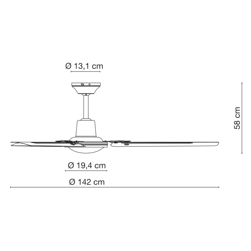 ZEVENTI - Потолочный вентилятор TOFINO белый