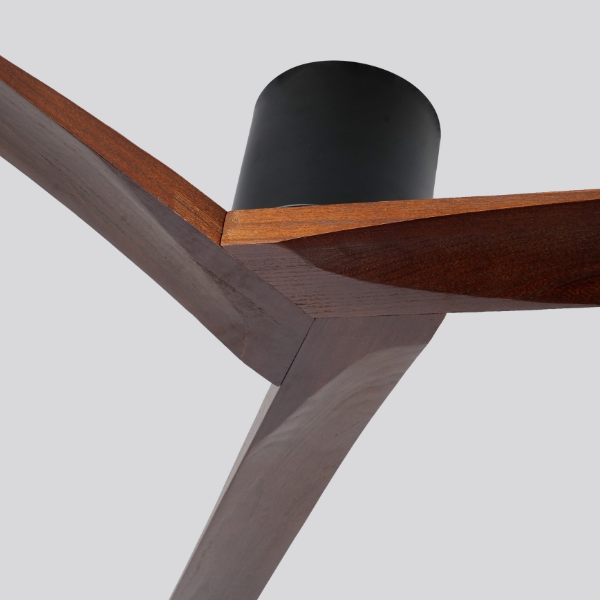 ZEVENTI - Потолочный вентилятор VELLON Wi-Fi Tuya чёрный/орех + пульт дистанционного управления