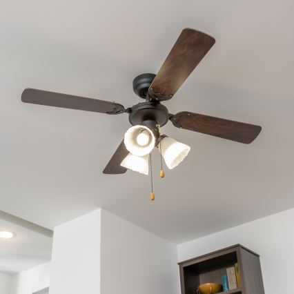 ZEVENTI - Потолочный вентилятор ZURRIOLA 3xE27/60W/230V