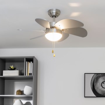 ZEVENTI - Потолочний вентилятор FAMARA 1xE14/60W/230V сірий