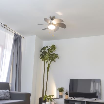 ZEVENTI - Потолочний вентилятор FAMARA 1xE14/60W/230V сірий
