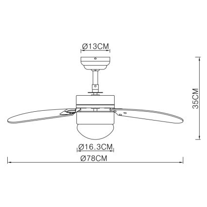 ZEVENTI - Потолочный вентилятор FAMARA 1xE14/60W/230V бежевый