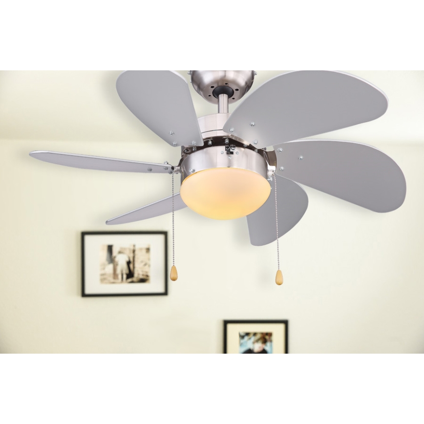 ZEVENTI - Потолочный вентилятор FAMARA 1xE14/60W/230V серый